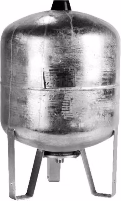 Idrosfera verticale in acciaio al carbonio con membrana COR, capacità 80 l, 1G 10 BAR, colore argento
