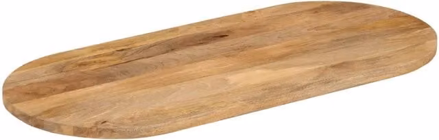 Piano Tavolo 140x60x2,5 cm Ovale in Legno Massello di Mango 370131