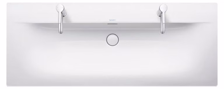 Lavabo Viu Duravit, 1230x490mm, avec trop-plein, 2 trous de robinetterie prépercés, valve Push-Open incluse, 23441200241, 23441200241