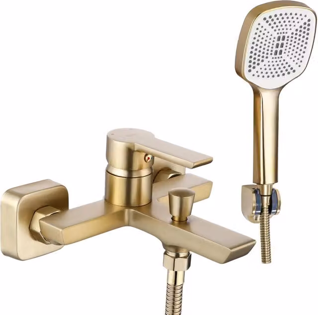 Rubinetto da vasca a parete Rea Argus Gold Brushed in ottone