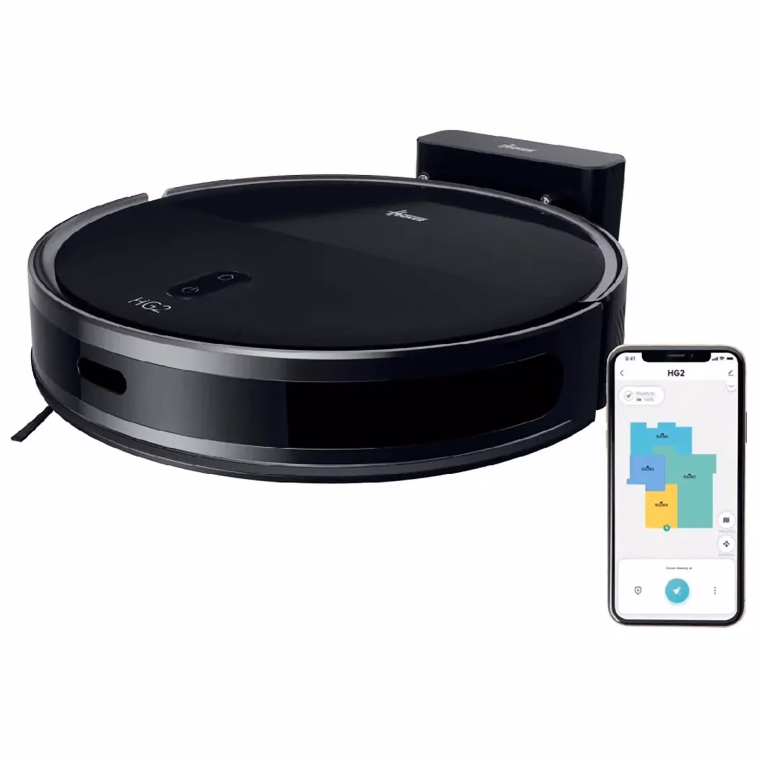 Robot Aspirapolvere Lavapavimenti Hoover HG2 Hydro Turbo Slim Black con Navigazione Laser e Controllo via App WiFi – 1