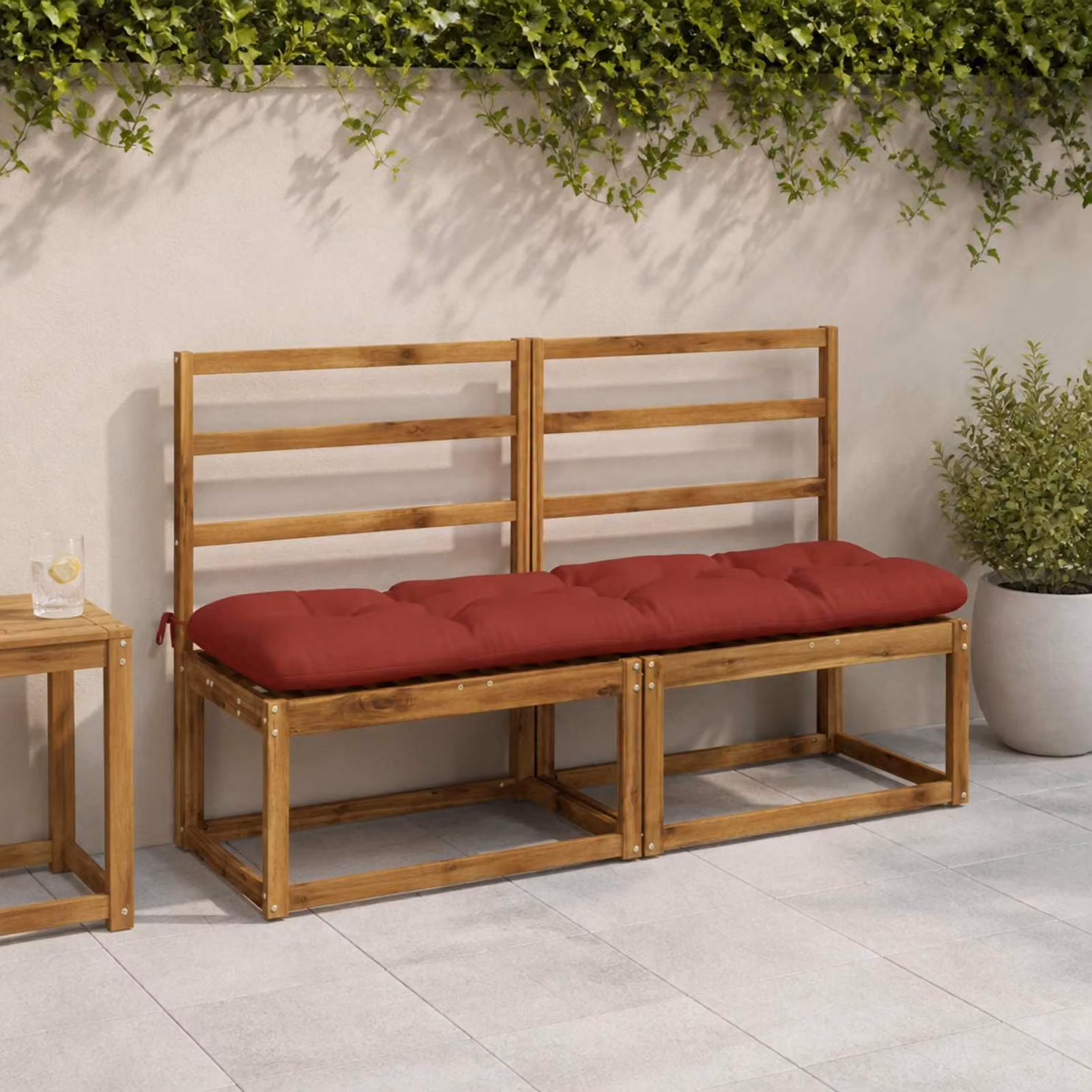 vidaXL Cuscini per Panchina VIANEN 2 pz 100% Poliestere Rosso