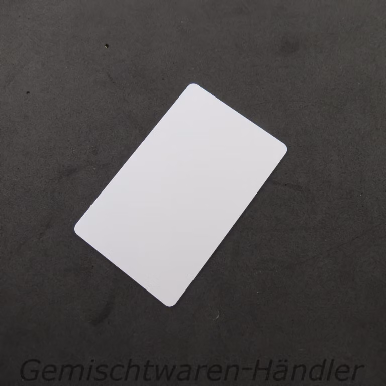 1 portachiavi con transponder RFID, spessore 0,82 mm, frequenza 125 kHz, utilizzabile come carta d'identità o per sistemi di accesso con codice
