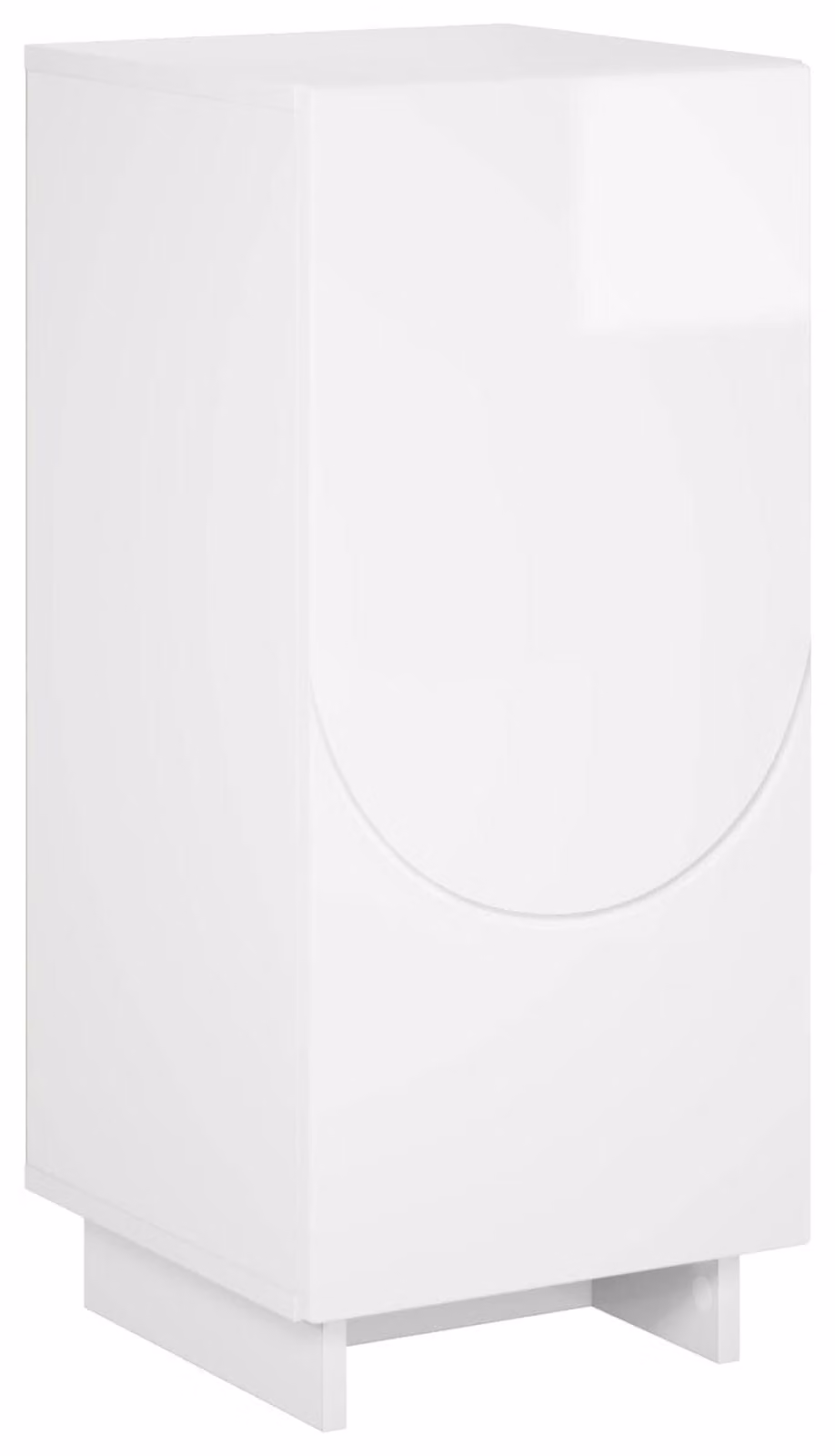 Mobile bar/contenitore alto lucido bianco, dimensioni 33,5 x 34,5 x 75 cm, realizzato in materiale composito di legno