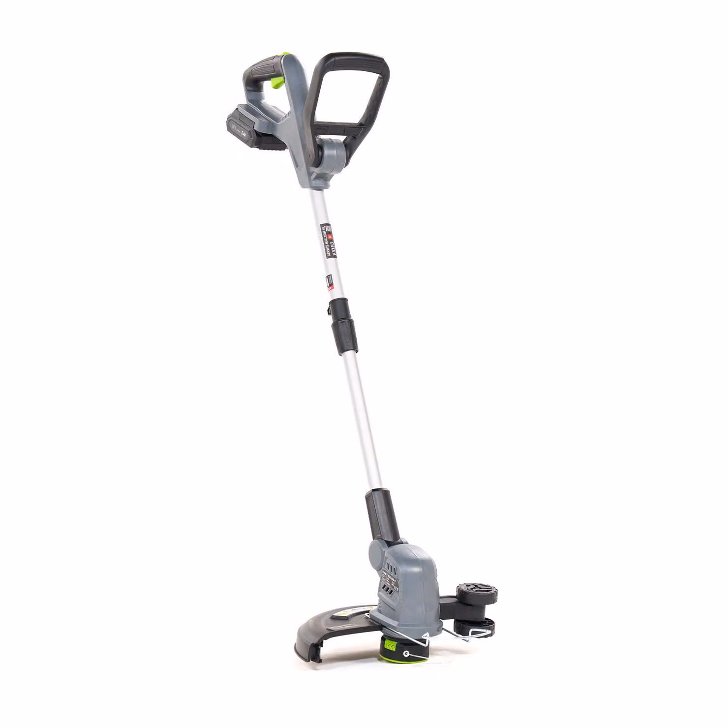 Decespugliatore a batteria NAC 20 V 1x2 Ah, attrezzo da giardino, taglio preciso, prati e arbusti, manico telescopico regolabile, design compatto e leggero.