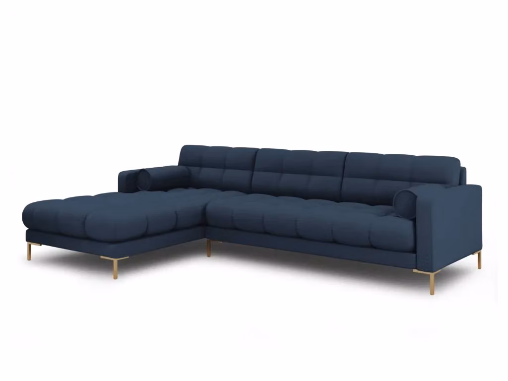 Divano angolare sinistro Bali Cosmopolitan Design in tessuto blu a 5 posti – 2