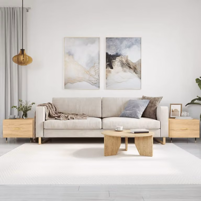 Set di 2 tavolini da salotto vidaXL in legno color rovere, L/P/H: 50 x 50 x 40 cm
