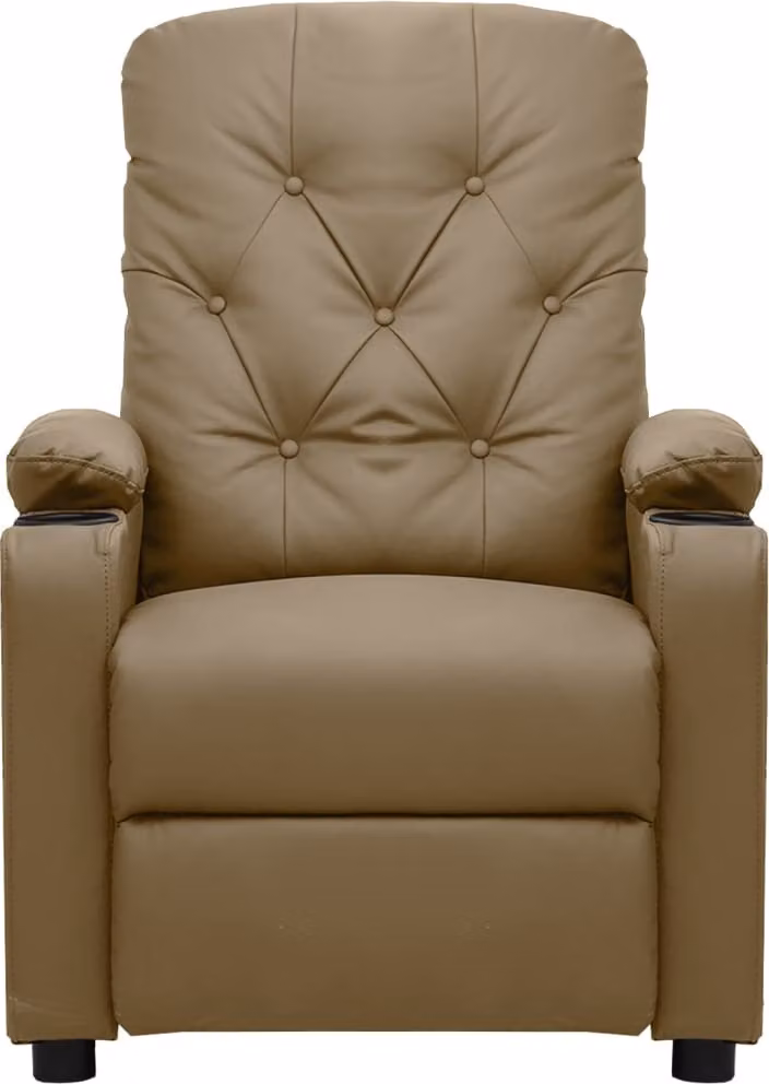 Poltrona Reclinabile Cappuccino in Pelle finta