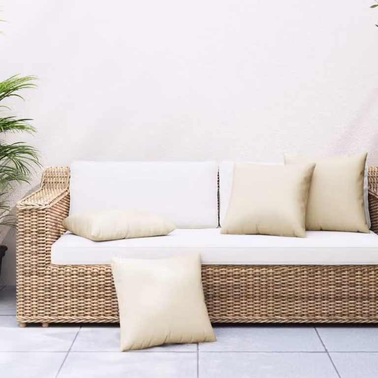 Set di 4 cuscini quadrati vidaXL beige in tessuto idrorepellente, L 40 cm x P 40 cm