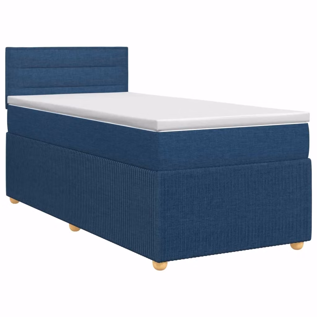 Letto box spring ibrido vidaXL con materasso a molle insacchettate Blu e Bianco L/P: 100 x 200 cm – 2