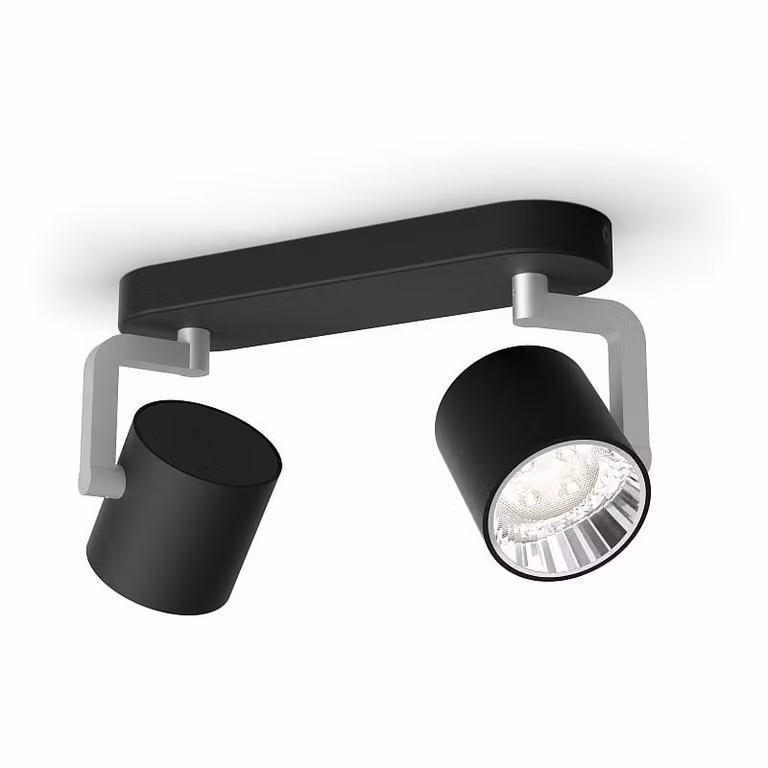 Philips myLiving 2 pezzi Byrl LED SceneSwitch Nero Metallo Da bianco caldo a bianco neutro dimmerabile con l'interruttore esistente [classe energetica A++]