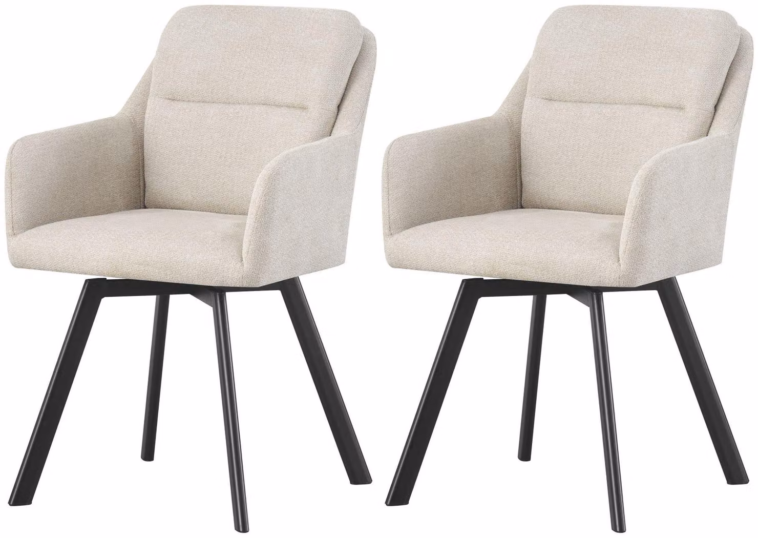 xonox.home set di 2 sedie Sophie in ciniglia color crema (L/A/D): 53 x 87 x 62 cm