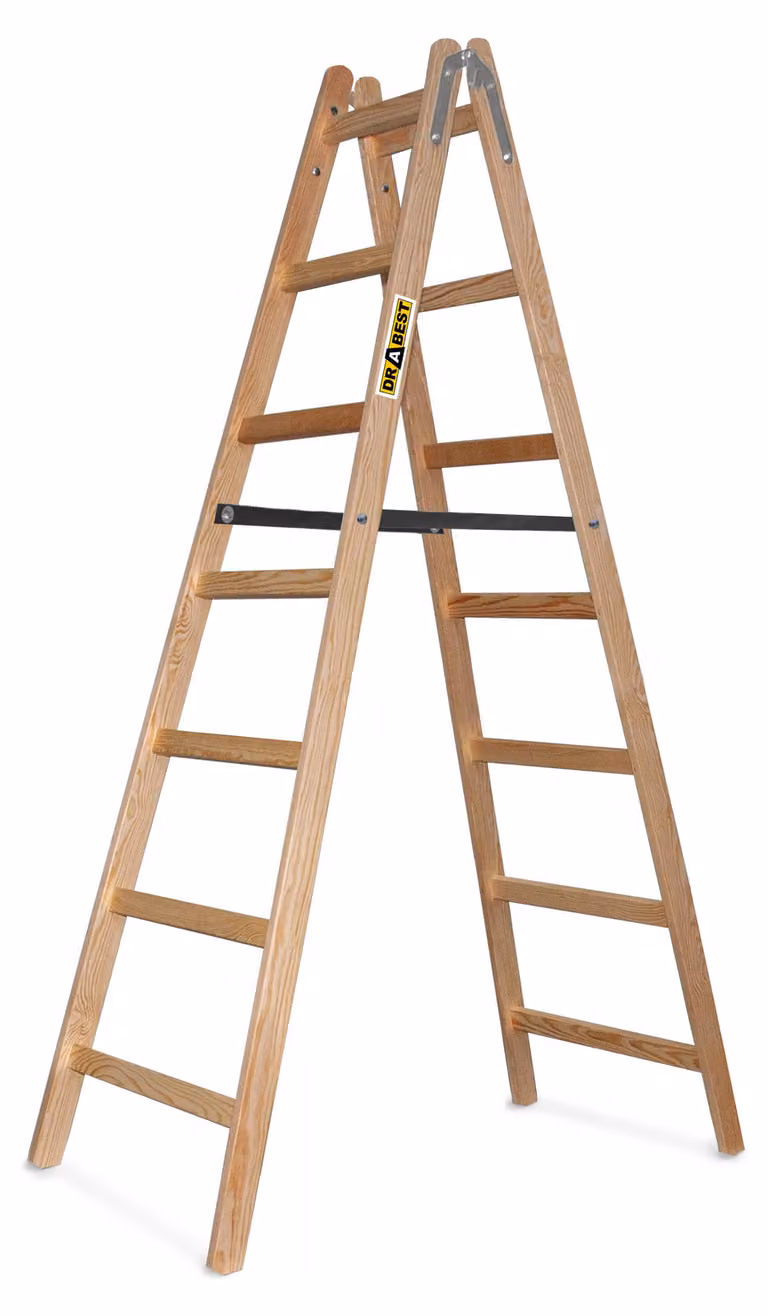 Drabest | Scala en bois 7 gradini 150 kg - Conception stable - Idéale pour la maison et le travail