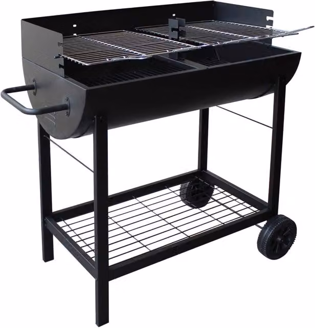 Barbecue a carbonella RAFE in acciaio nero con ruote L: 103,5 cm, P: 48 cm, H: 95 cm – 1
