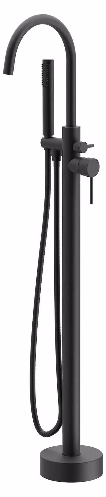 Miscelatore per vasca da bagno freestanding, monocomando, con controllo dell'acqua calda e fredda, colore nero