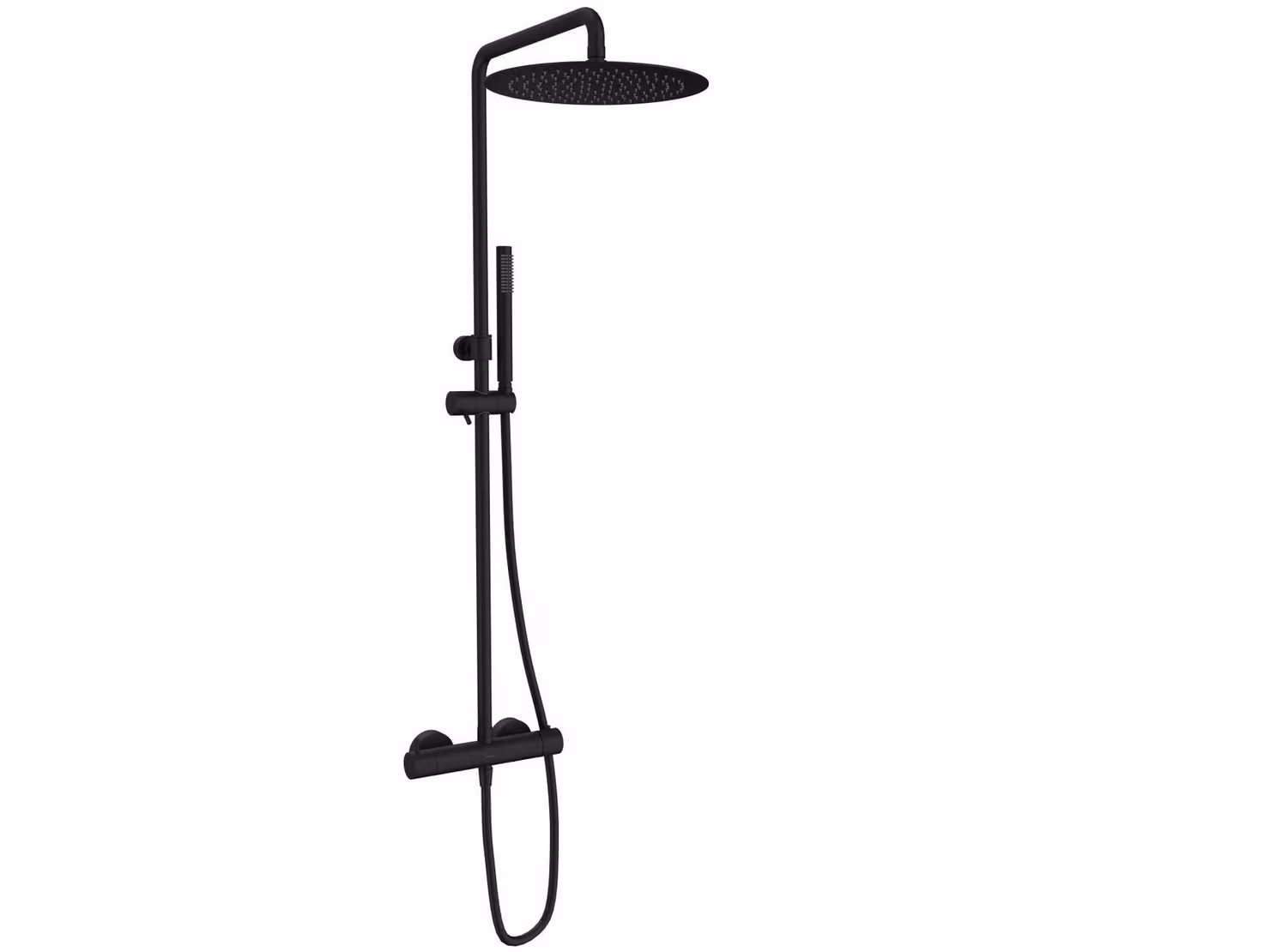 Sistema doccia SANYCCES LOOP K Rain con termostato 30 cm, nero opaco