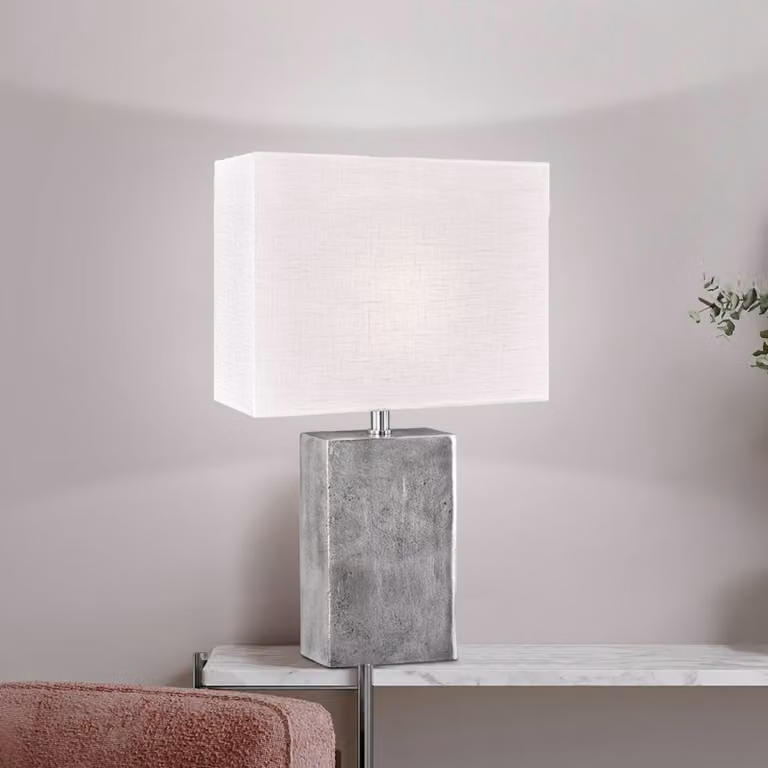 FISCHER & HONSEL Lampada da tavolo Amiens, Bianco / Opale, Soggiorno / Sala da pranzo, Tessuto / Stoffa / Seta, Lampada da tavolo