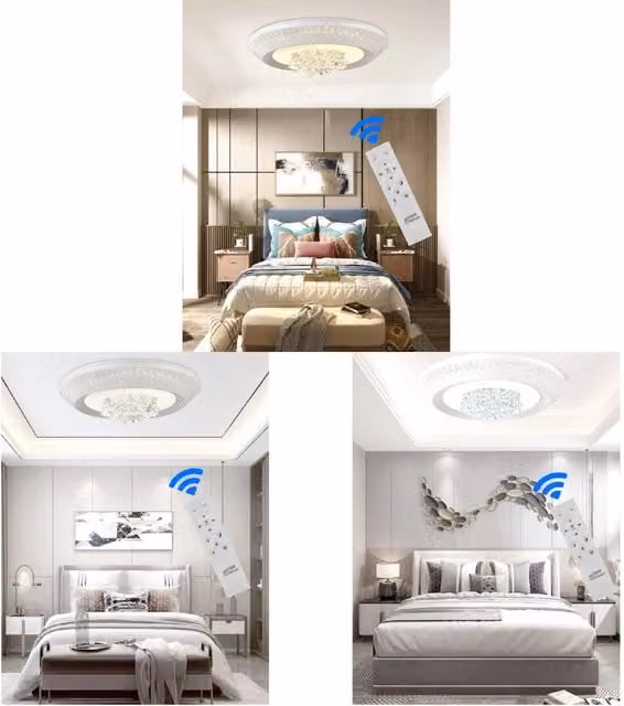 Plafoniera LED Mille Una Notte Trade Shop Traesio Bianca con Telecomando e Dimmerabile – 1