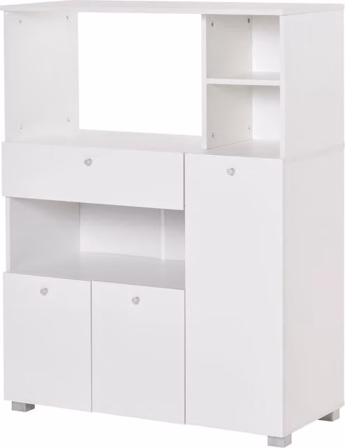 Armadio da cucina Minimal bianco con ante e cassetto L/P/H: 90 x 40 x 120 cm
