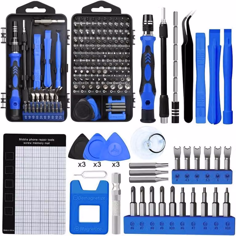 Set di cacciaviti multifunzione (138 pezzi) per lavori di precisione, elettronica e riparazioni, colore blu scuro