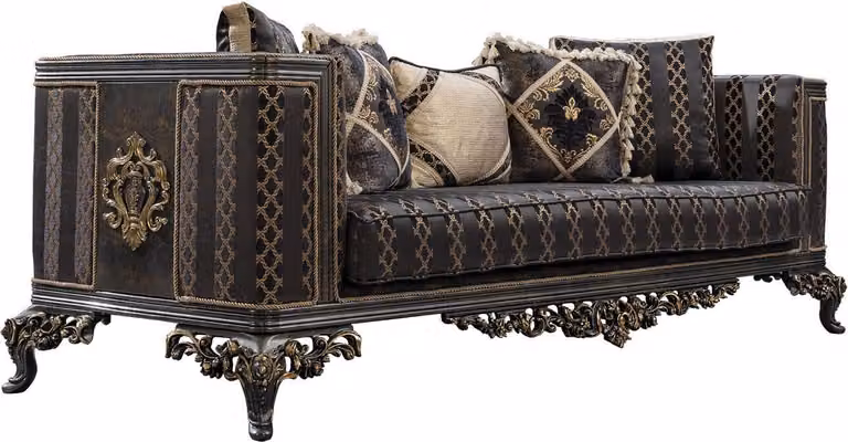 Barock Rokoko 3Sitzer Designer Sofa Couch Polster Sofas Couchen Stoff Textil