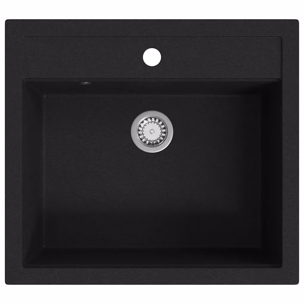 Lavello da cucina in granito nero vidaXL L/P/H: 56,5 x 42,1 x 30,6 cm – 2