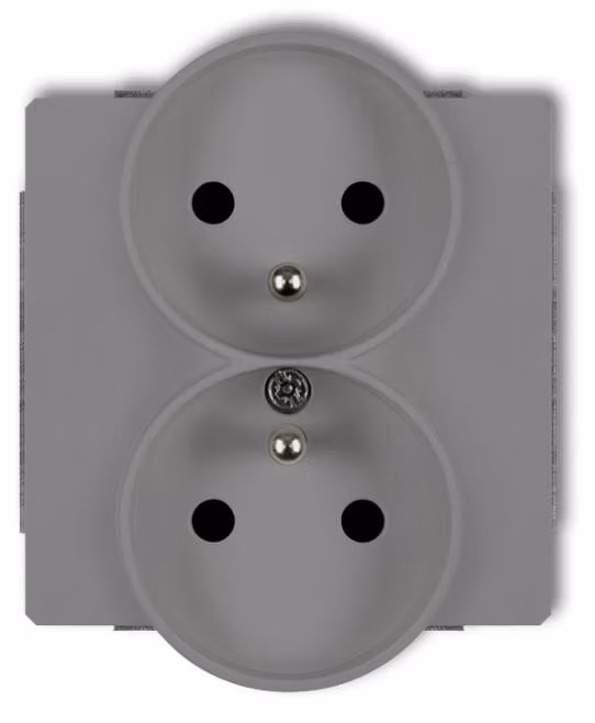 Prese multiple doppie DECO per scatola di montaggio con o senza, grigio opaco, modello 27DGPR-2zp