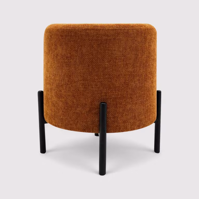 Semal - Pouf rotondo arancione scuro in stile moderno
