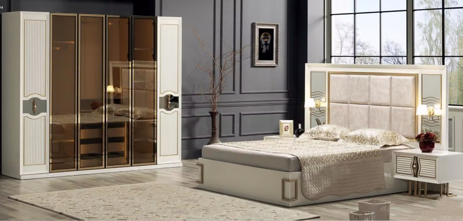 Set moderno per la camera da letto, caratterizzato da un design elegante e un elevato livello di comfort