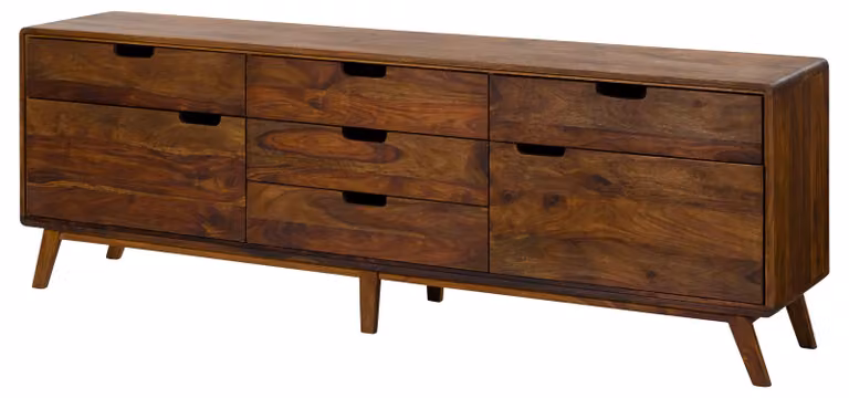 MASSIVMOEBEL24 | Credenza in legno di Sheesham 200x40x65 Noce cerato MALMÖ 2 #130