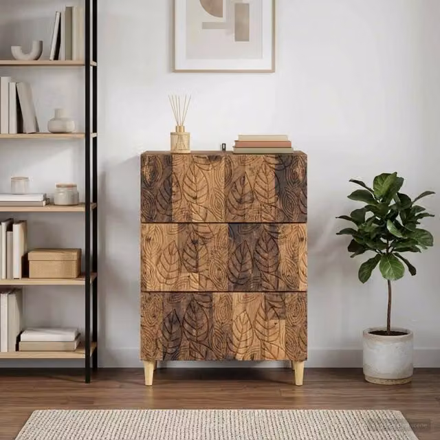 Mobile con Cassetti vidaXL in Legno Antico Marrone L: 66 cm, P: 34,5 cm, H: 90 cm