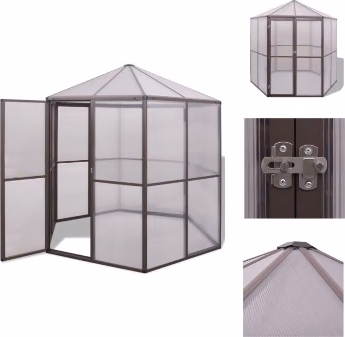 vidaXL Serra in alluminio 240×211×232 cm - Serre
