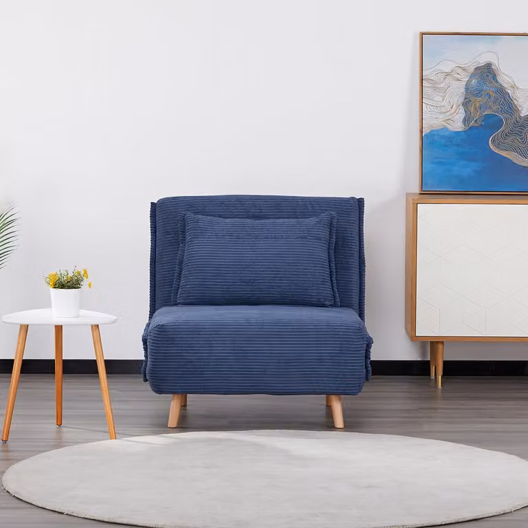 Divanetto Clic Clac VELVET Blu Singolo