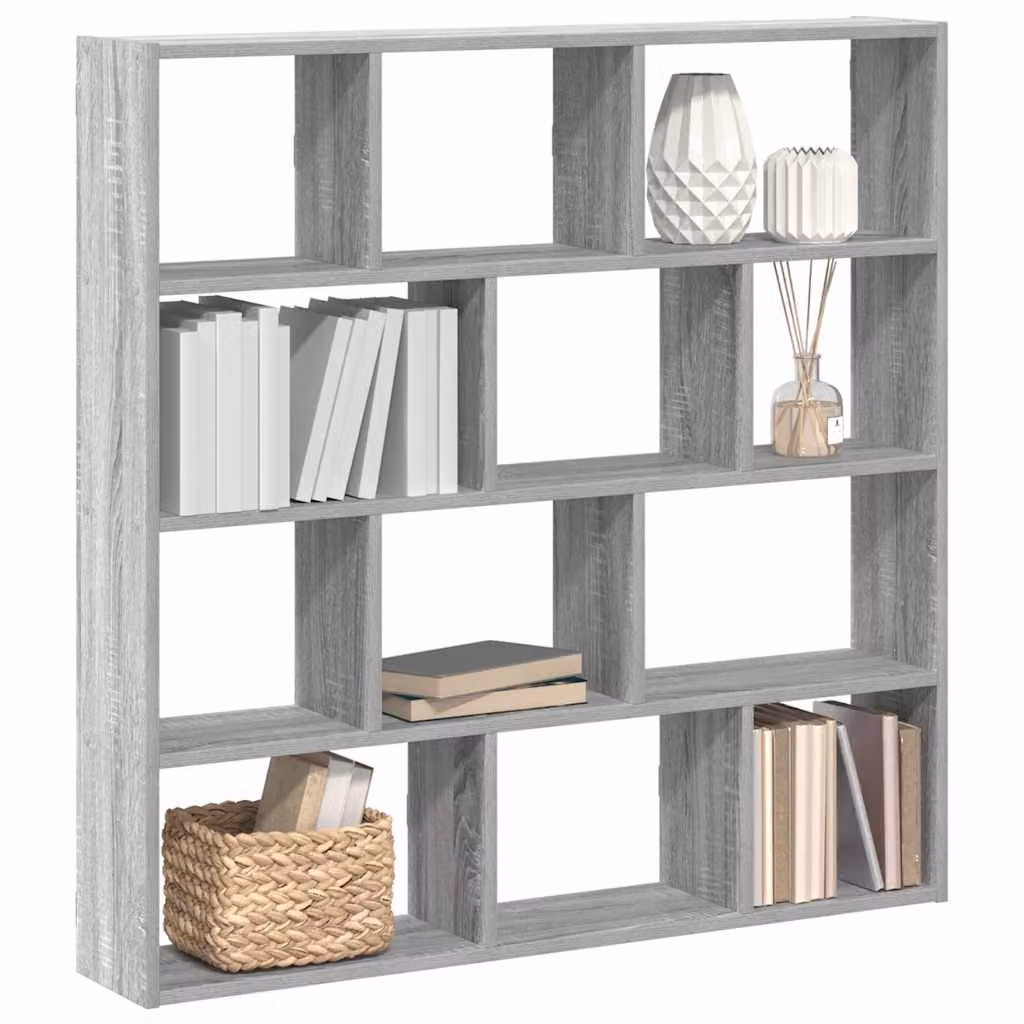 vidaXL Mensola a Cubo da Muro con 12 Scomparti in MDF Grigio Opaco