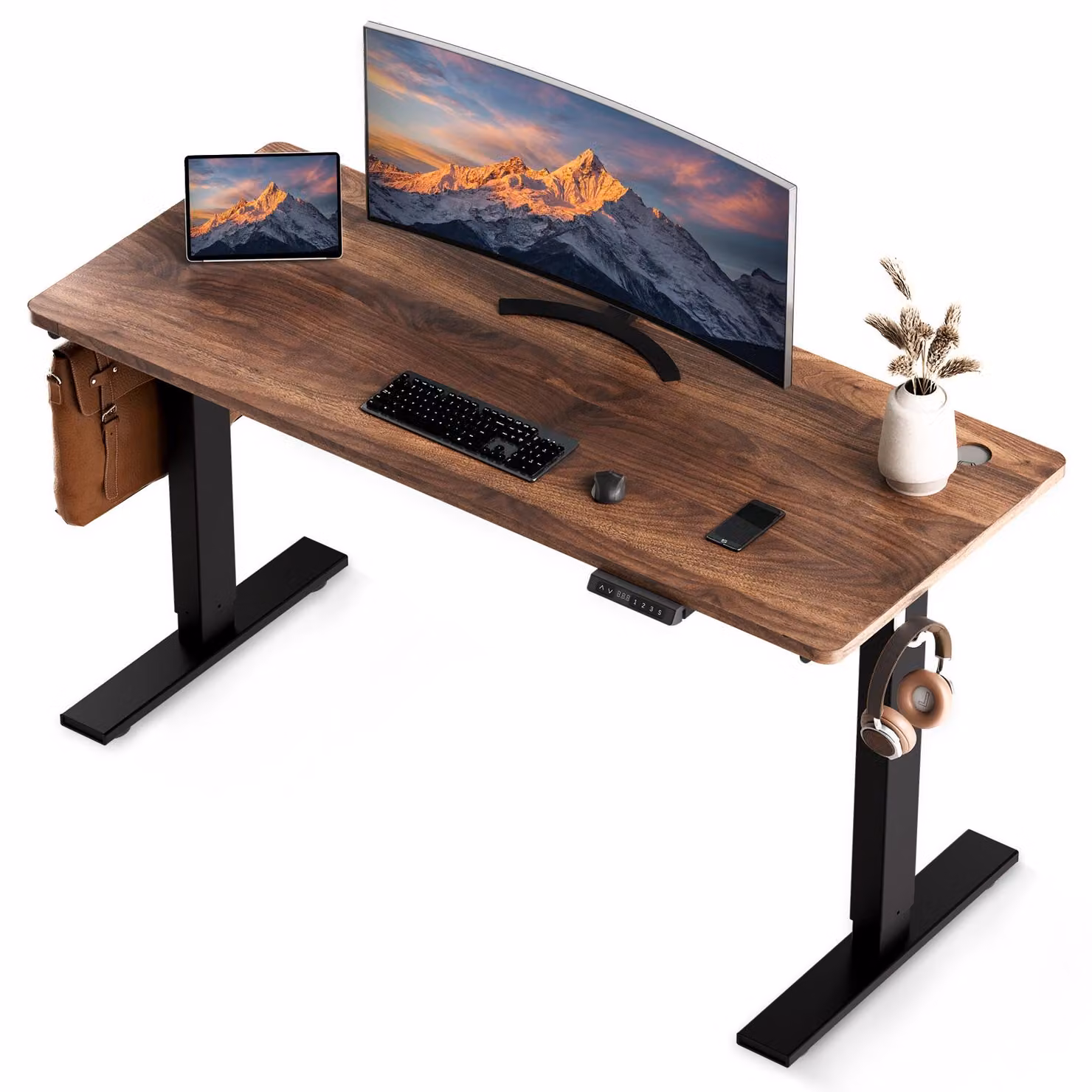 Scrivania 180 x 80 cm, scrivania regolabile in altezza elettricamente, con funzione di memoria e tecnologia anti-collisione. Ricarica rapida tramite USB/Tipo C