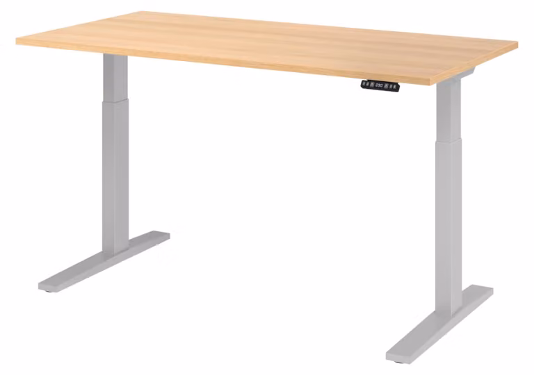 Scrivania elettrica bümö XMKA - Struttura: argento, dimensioni: 160 x 80 cm, decorazione: rovere