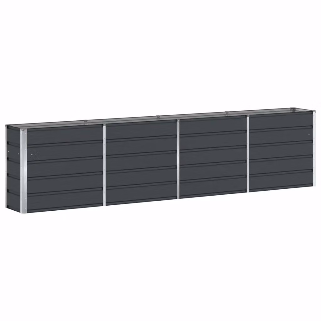 Fioriera vidaXL in acciaio e plastica colore antracite L: 320 cm, P: 40 cm, H: 75 cm – 2