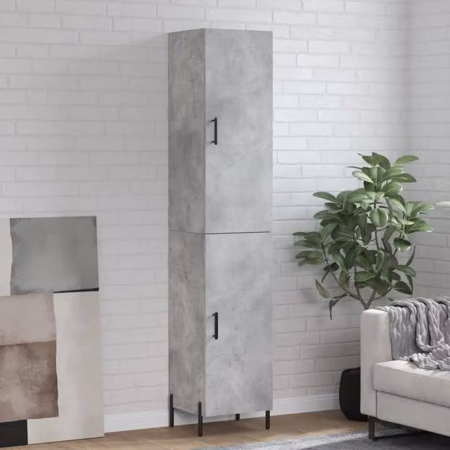 Credenza Buffet Armadio da Cucina Design Mania Grigio con Ante a Battente in Legno e Metallo L/P/H: 34,5 x 34 x 180 cm – 1