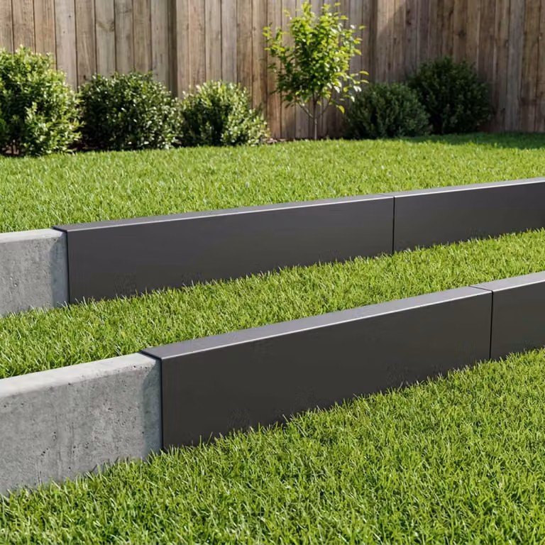 Set di 10 profili di copertura per giardino vidaXL in acciaio, colore antracite o nero, L: 100 cm, P: 5 cm, H: 15 cm