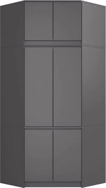 Armadio ad angolo AKORD S100 con sopralzo Grigia Grafite 100 cm 4 ante 100x50x235 cm