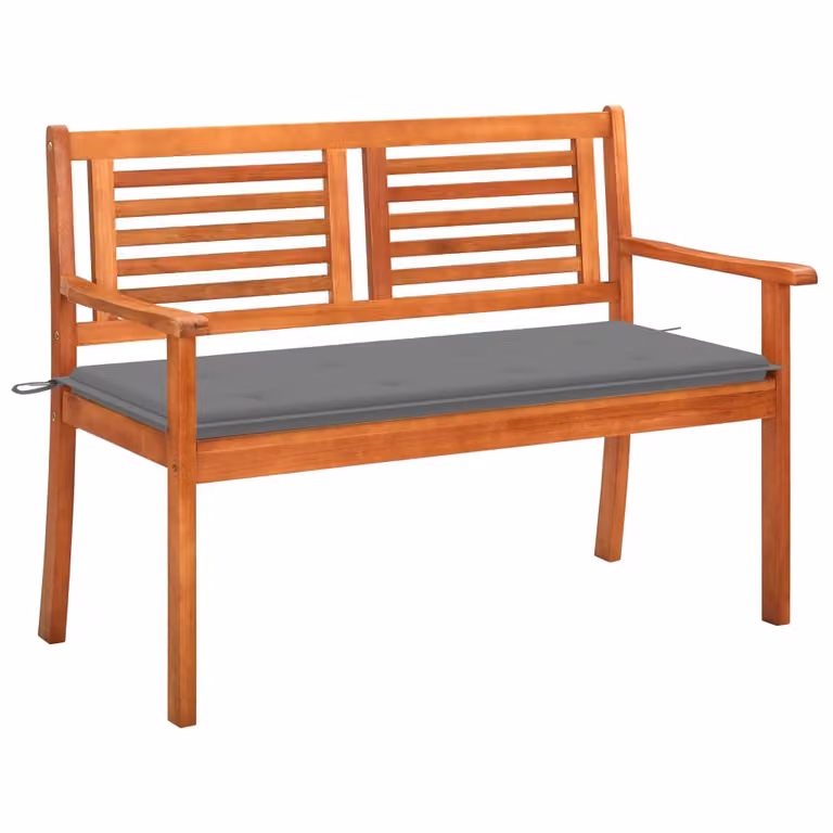 vidaXL Panca da giardino a 2 posti con cuscino 120 cm in legno massiccio di eucalipto
