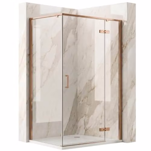 Rea - Box doccia Bruno 100 x 80 Rame spazzolato 80 x 100-78,5 x 98,5 x 195 cm