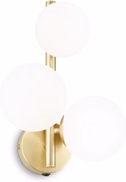 Applique Moderna Ideal Lux Perlage in Metallo e Vetro con 3 Luci G9, Disponibile in Oro/Ottone, Bianco o Nero