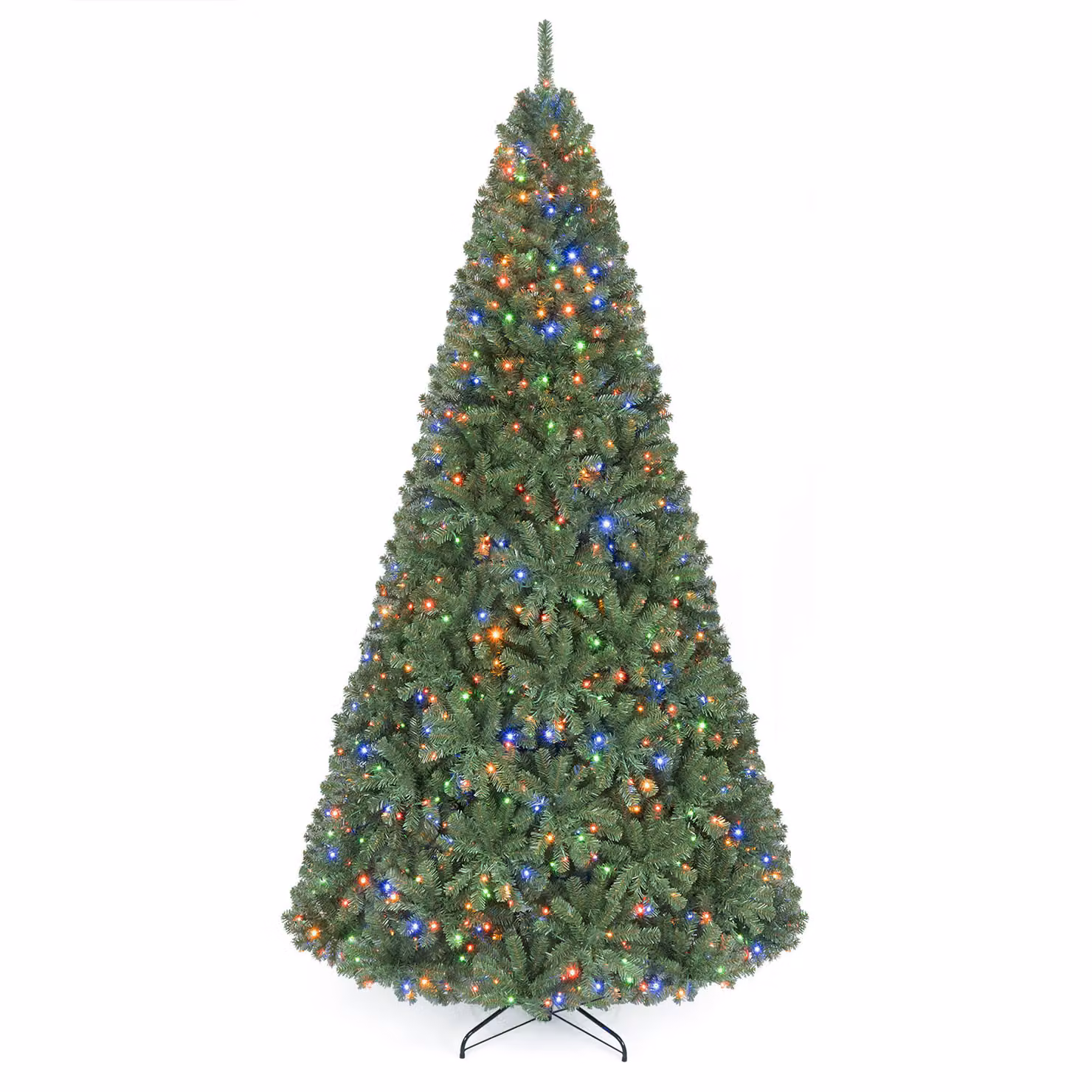 Costway Albero di natale artificiale in PVC con1000 LED supporto in metallo, Albero natalizio 274cm