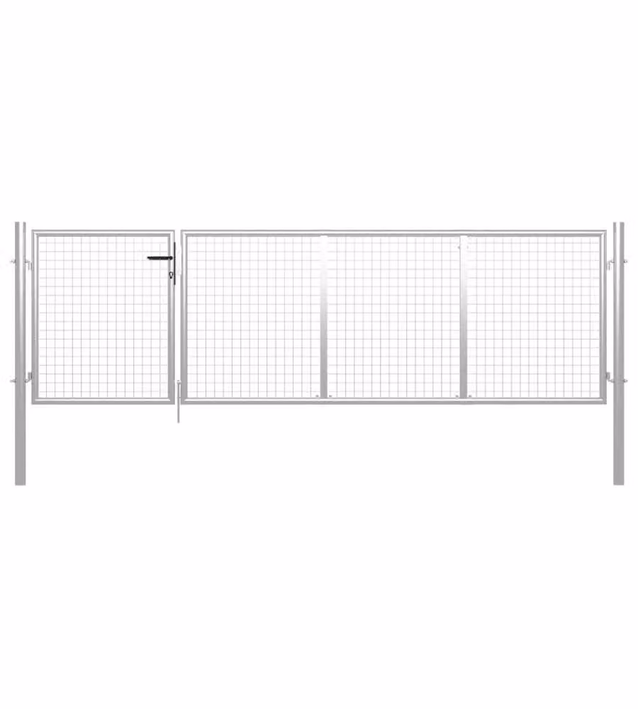 Cancello di Recinzione in Acciaio 350x100 cm Argento