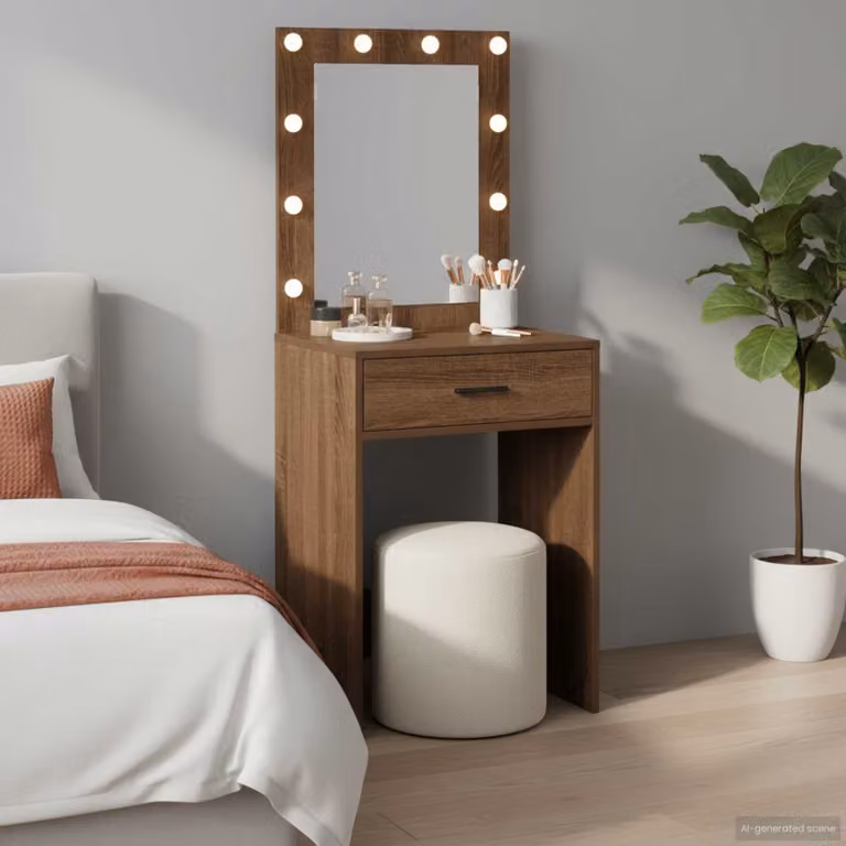 vidaXL Tavolo da Trucco Moderno Marrone L/P/H: 50 x 41 x 135 cm
