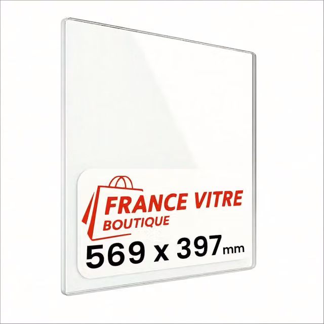 569 x 397 x 4 mm - Vetro per stufa a legna - vetro camino di ricambio - vetro per caminetto resistente al fuoco - France Vitre