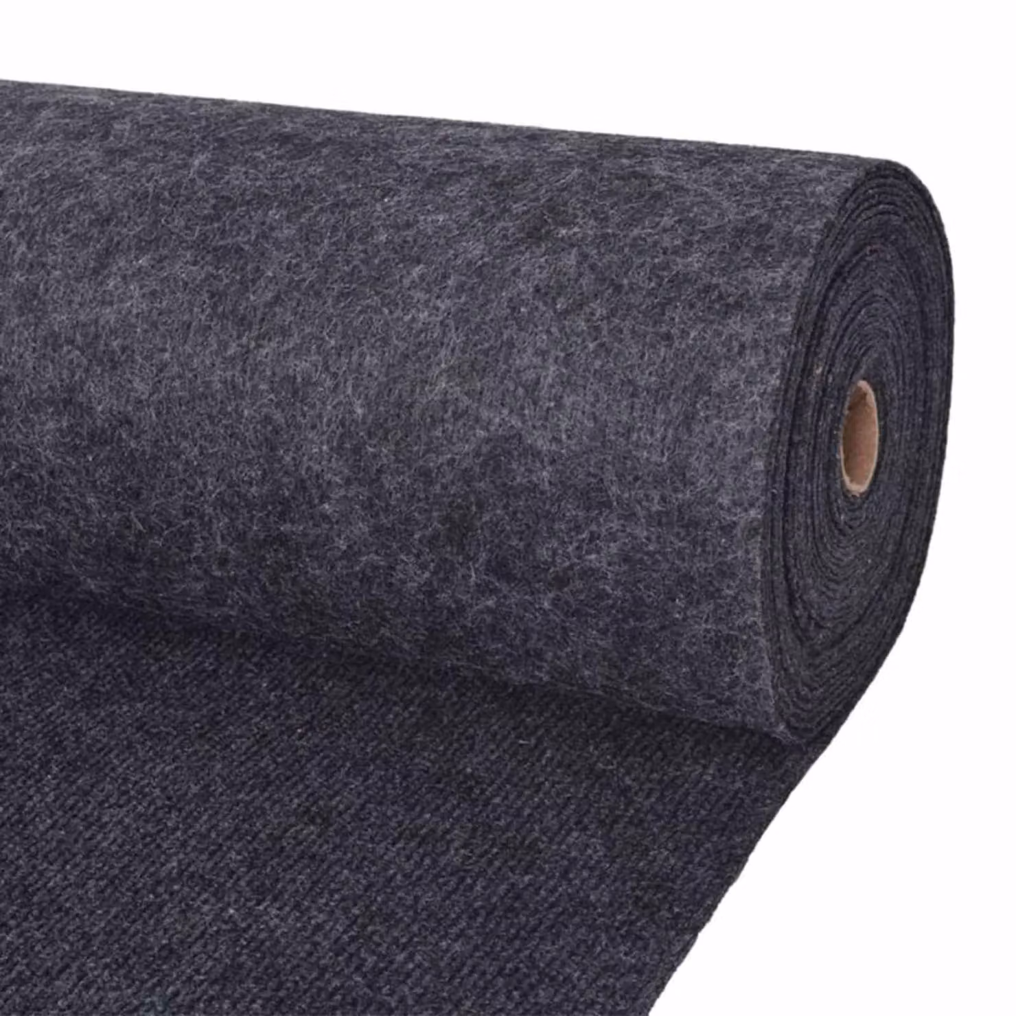 Tappeto moderno a strisce vidaXL in poliestere antracite, L: 120 cm, P: 1000 cm