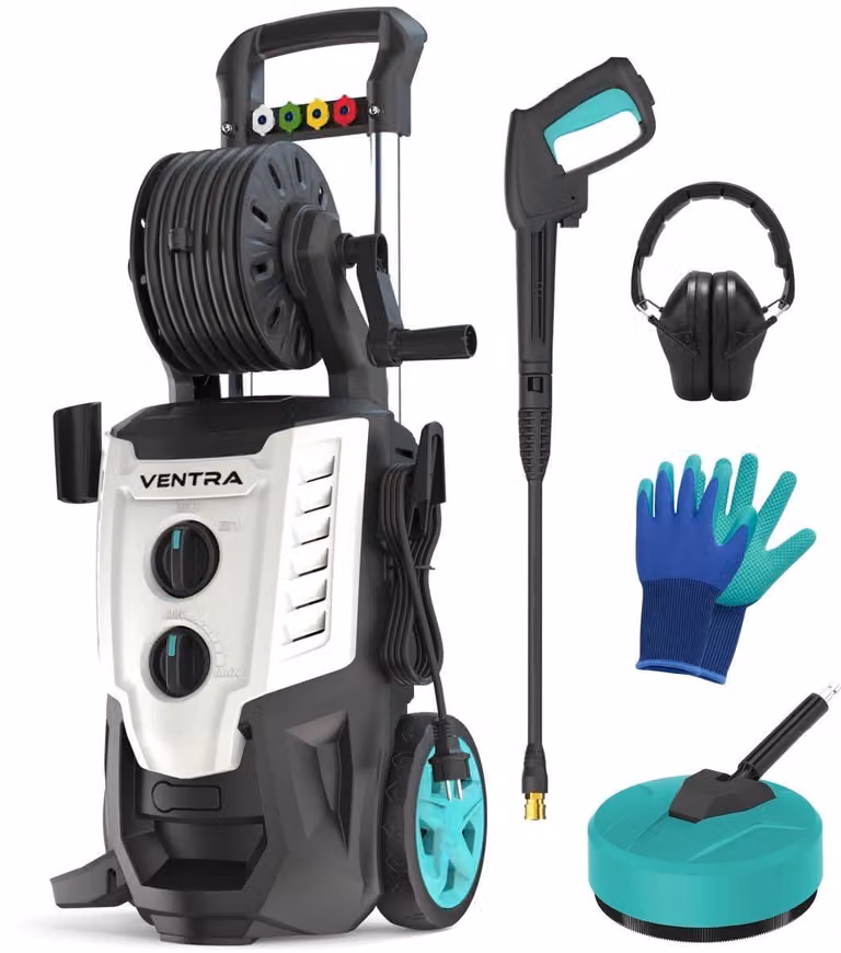 Idropulitrice elettrica - 170 bar - 2200 watt - tubo flessibile da 10 metri - bianca