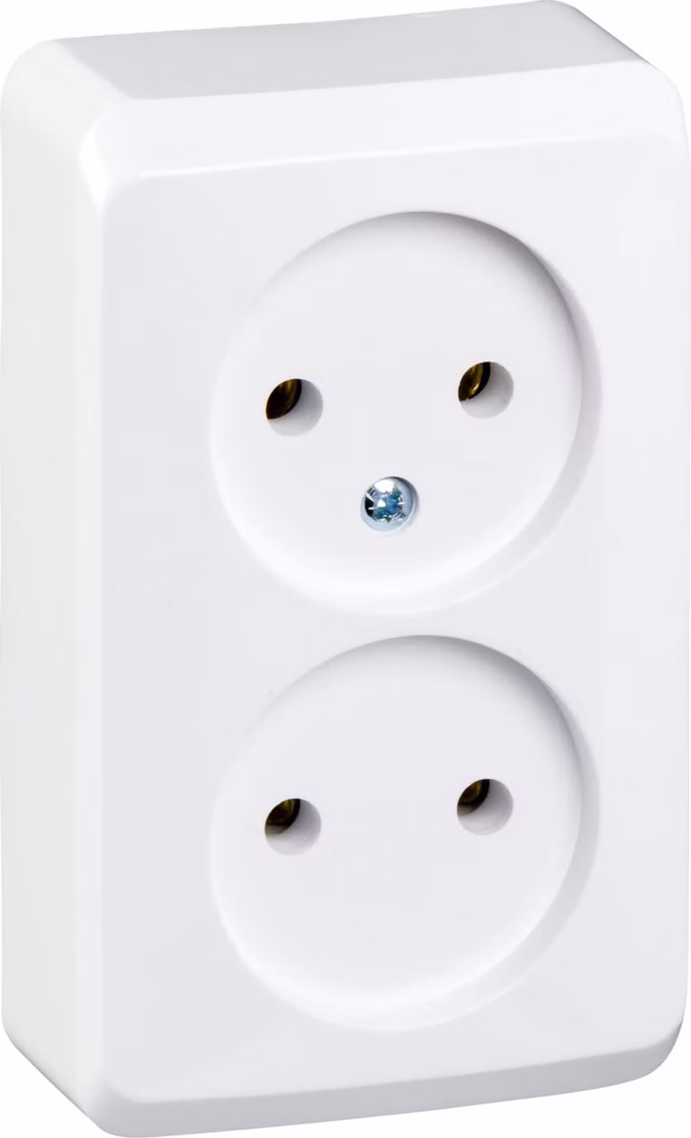 Presa doppia 2P bianca senza messa a terra Prima Schneider Electric WDE001040